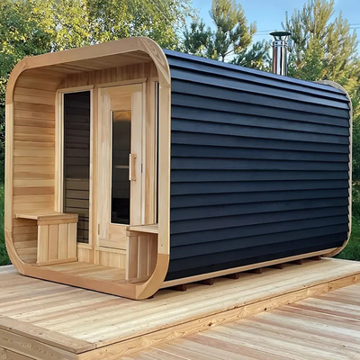 Sauna khô ngoài trời Cedar để thư giãn và sức khỏe 5-6 người với dịch vụ cài đặt thông gió điều chỉnh