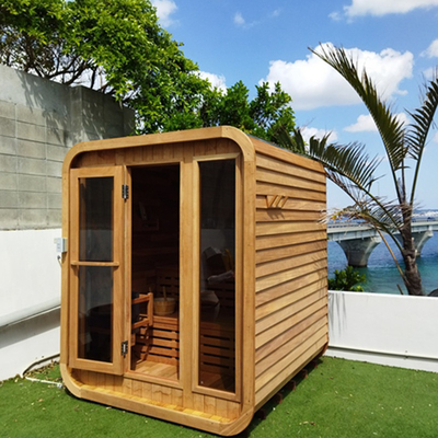 Hạt khí điều chỉnh Hemlock Cedar Sauna Đối với 5-6 người Cửa thủy tinh nóng dễ dàng lắp ráp