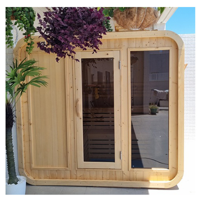 Hạt khí điều chỉnh Hemlock Cedar Sauna Đối với 5-6 người Cửa thủy tinh nóng dễ dàng lắp ráp