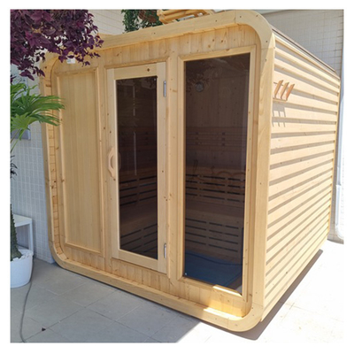 Hạt khí điều chỉnh Hemlock Cedar Sauna Đối với 5-6 người Cửa thủy tinh nóng dễ dàng lắp ráp
