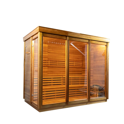 Bảng điều khiển màn hình cảm ứng 6KW lò sưởi ấm Hemlock / Red Cedar phòng tắm hơi với đèn LED