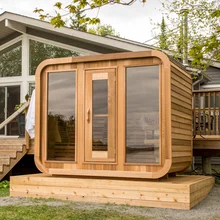 Phòng tắm hơi nước Cedar đỏ với đèn LED và máy tạo ozone thiết kế hiện đại 15 ~ 90 ° C
