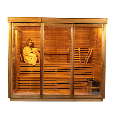 Hemlock / Red Cedar Steam Sauna Room With Ozone Generator LED Light Phong cách thiết kế hiện đại