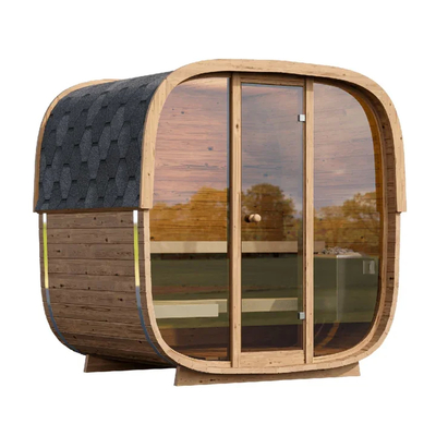 Chuẩn bị thông gió Hemlock Sauna khô ngoài trời với hệ thống âm nhạc Bluetooth