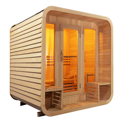 Cedar Wood Bluetooth Sauna khô ngoài trời với nội thất hemlock