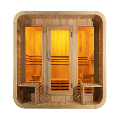 Cedar Wood Bluetooth Sauna khô ngoài trời với nội thất hemlock