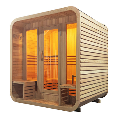 Cedar Wood Bluetooth Sauna khô ngoài trời với nội thất hemlock