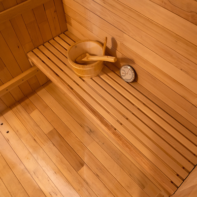 Sauna khô ngoài trời Cedar cho 5-6 người với cửa kính đầy đủ / Hệ thống âm nhạc Bluetooth