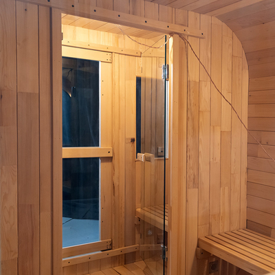 Sauna khô ngoài trời Cedar cho 5-6 người với cửa kính đầy đủ / Hệ thống âm nhạc Bluetooth