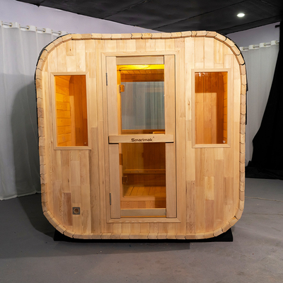 Chuẩn bị thông gió Hemlock Sauna khô ngoài trời với hệ thống âm nhạc Bluetooth