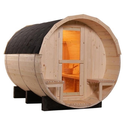 Phòng xông hơi ngoài trời cho 4 người Redwood Phòng xông hơi ngoài trời trong vườn Phòng xông hơi bằng gỗ thông Thùng rượu vang
