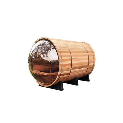 Phòng xông hơi khô bằng gỗ Hemlock Canada bằng điện Toàn cảnh Phòng xông hơi khô tuyết tùng tròn