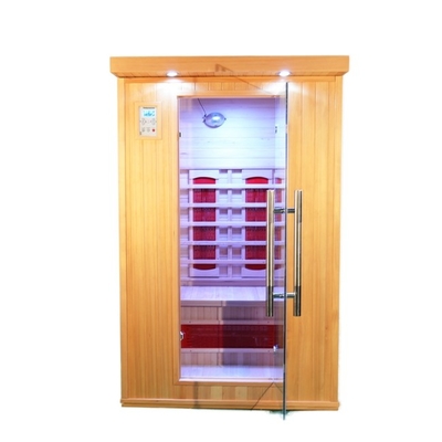 Phòng xông hơi điện tại nhà bằng gỗ hồng ngoại tinh khiết bằng gỗ tuyết tùng đỏ để rèn luyện cơ thể